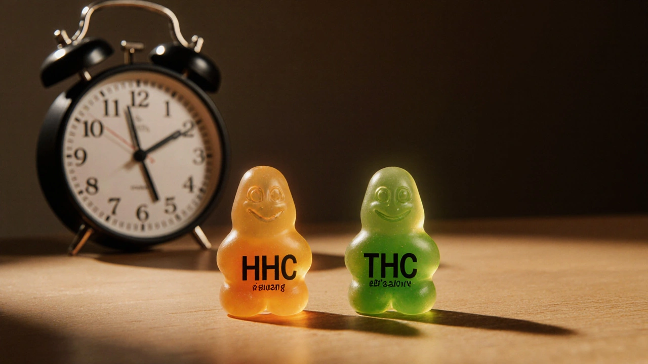 Trvá HHC v gumičkách déle než THC na to, aby začal působit?